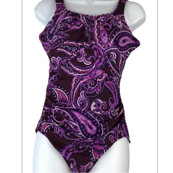 Lands' End Other - Lands End Purple Paisley Carmela Tummy Control One Piece Swimsuit